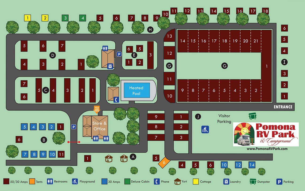 Pomona RV Park Site Map